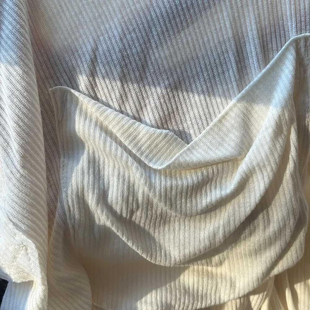 NWT Free People Golden Gate Tee, White, Medium; slouchy white long-sleeve tee